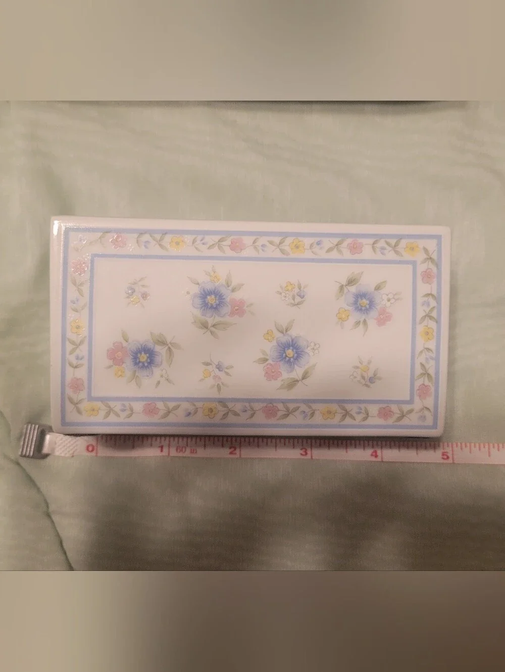 Vintage Floral Porcelain Stationery & Letter Opener Desk Set